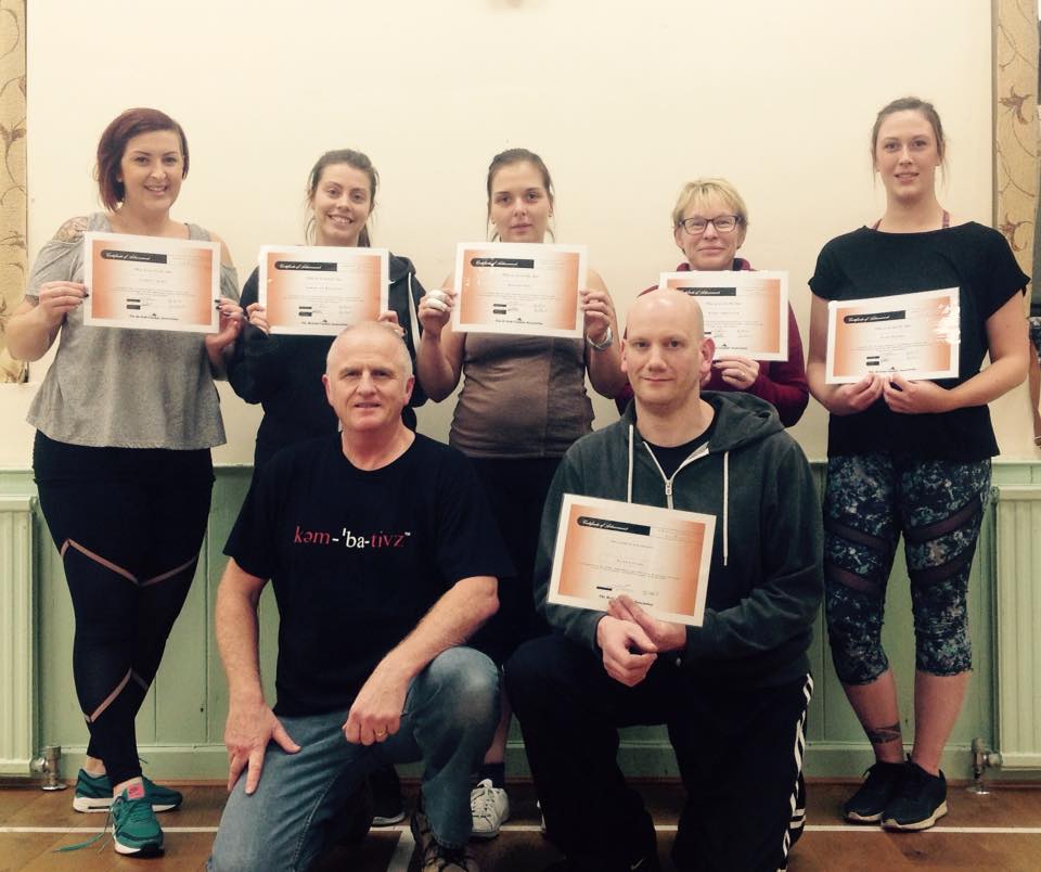 Participants completing a women’s self-defence course