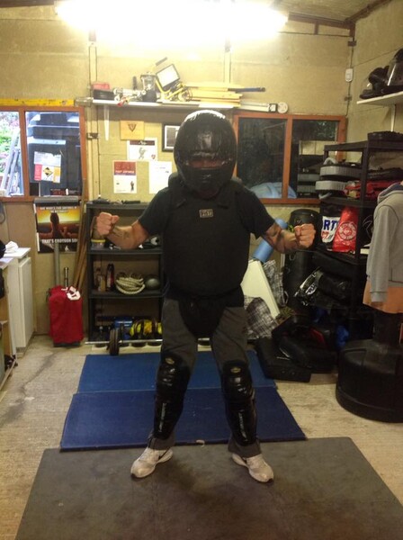 FIST suit with combatives headgear.